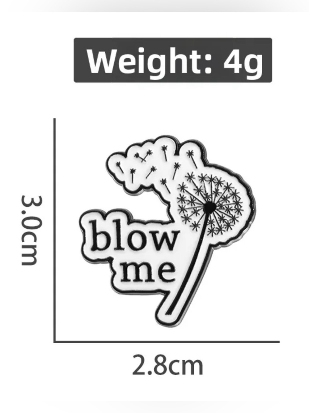 Playful Dandelion 'blow me' Enamel Pin - Picture 3 of 4